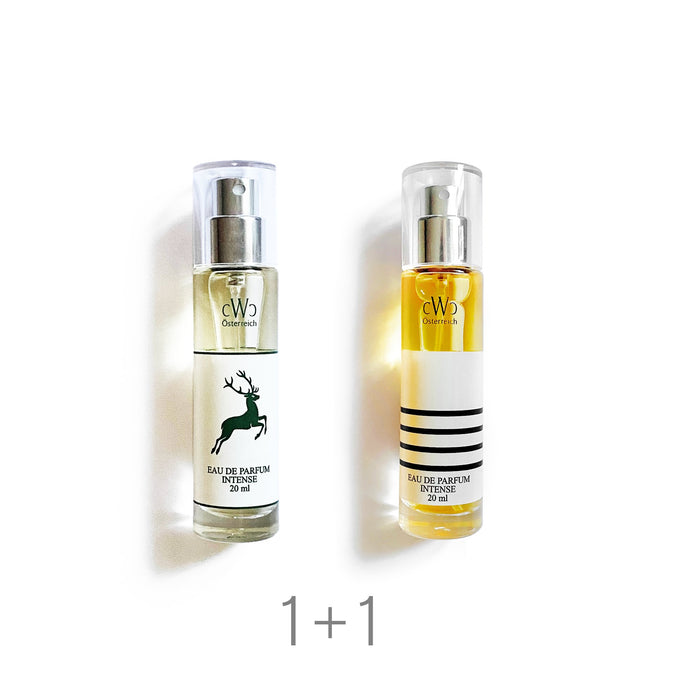 Aktuelles Kennenlernangebot im offiziellen CWC Shop: EdP GRÜNER HIRSCH 20ml und EdP GRAUGEFLAMMT 20ml zum Sonderpreis von -20%Current introductory offer in the official CWC shop: EdP GREEN STAG 20ml and EdP GREYFLAME 20ml at a special price of -20%