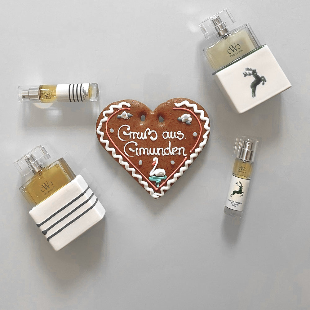 CWC GRAUGEFLAMMT und GRÜNER HIRSCH in 75 ml und 20 ml mit Lebkuchenherz