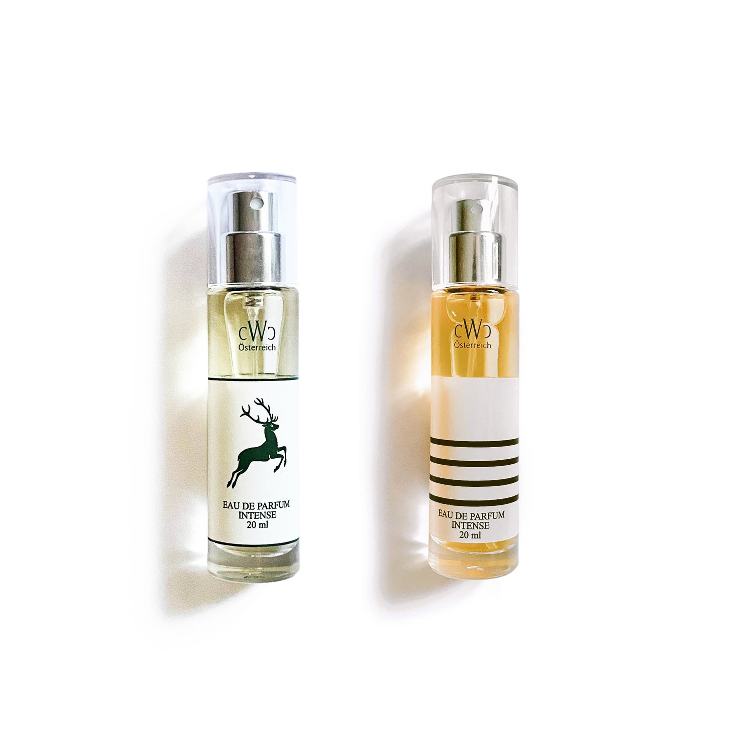 CWC Travel Set: Das exklusive Kennenlern-Angebot mit GRÜNER HIRSCH und GRAUGEFLAMMT (je 20ml) | CWC Travel Set: The exclusive discovery set featuring GREEN STAG and GREYFLAME (20ml each) – Handmade in Austria.