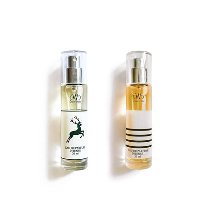 CWC Travel Set: Das exklusive Kennenlern-Angebot mit GRÜNER HIRSCH und GRAUGEFLAMMT (je 20ml) | CWC Travel Set: The exclusive discovery set featuring GREEN STAG and GREYFLAME (20ml each) – Handmade in Austria.